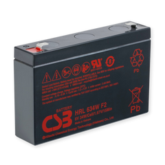 CSB Battery High Rate Long Life 6V 80WPC @ 15 Min Rate Top Terminal F2 Tab AGM VRLA Battery
