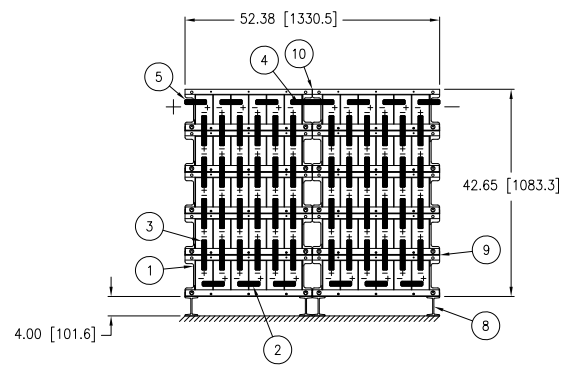 Stryten E-Series Absolyte AGP 90G09 120V 344 Ah @ 8 Hr Rate 2-Stack 6W x 5H PTL NTR FR Medium Rate Battery System