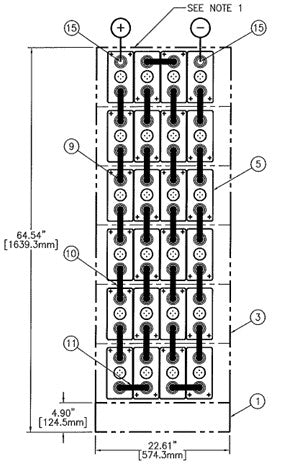 C&D msEndur II AT-13P 48V 640Ah @ 8 Hr Rate 1.300 SPG 1-Stack 4W x 6H PTL NTR Battery System
