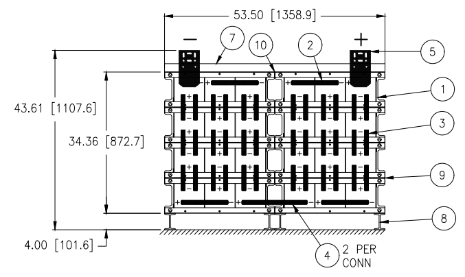 Stryten E-Series Absolyte AGP 100G19 48V 896 Ah @ 8 Hr Rate 2-Stack 3W x 4H PTR NTL FR Low Rate Battery System w/ Top Vertical Terminations