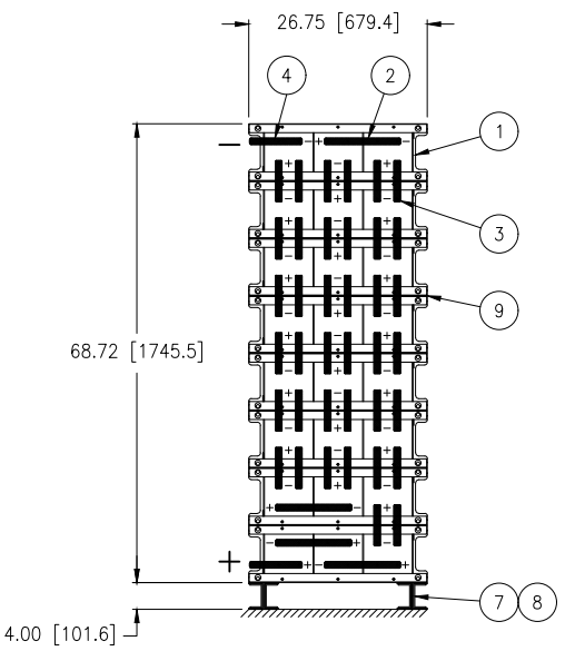 Stryten E-Series Absolyte AGP 100G19 48V 896 Ah @ 8 Hr Rate 1-Stack 3W x 8H PBL NTL FR Low Rate Battery System