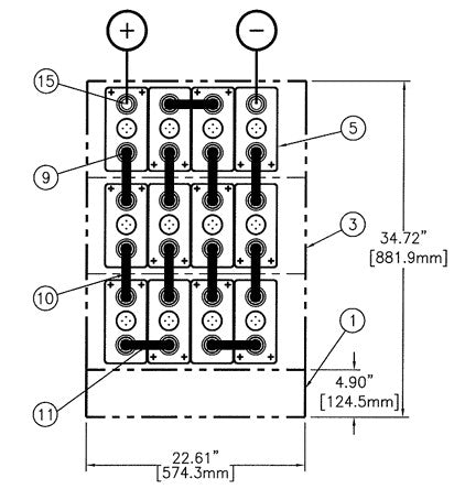 C&D msEndure II 24V 600Ah 3H x 4W PTL NTR Battery System