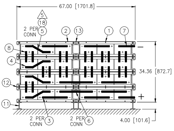 Stryten E-Series Absolyte AGP 100G25 48V 1200 Ah @ 8 Hr Rate 2-Stack 3W x 4H PBR NTR FR Low Rate Battery System