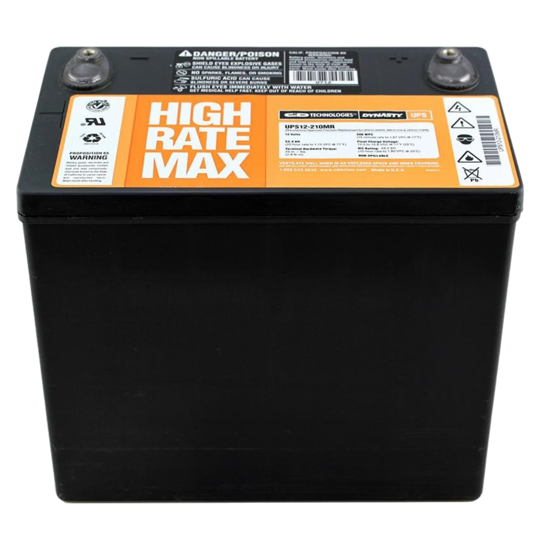 C&D High Rate Max 12V 210WPC @ 15 Min Rate AGM VRLA Battery