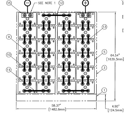 C&D msEndur II AT-39P 48V 2180Ah @ 8 Hr Rate 1.300 SPG 1-Stack 4W x 6H PTR NTL Battery System