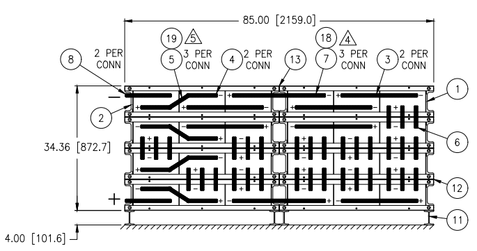 Stryten E-Series Absolyte AGP 100G33 48V 1600 Ah @ 8 Hr Rate 2-Stack 3W x 4H PBL NTL FR Low Rate Battery System