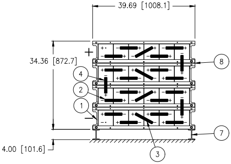 Stryten E-Series Absolyte AGP 90G15 48V 608 Ah @ 8 Hr Rate 1-Stack 6W x 4H PTL NBL FR Low Rate Battery System