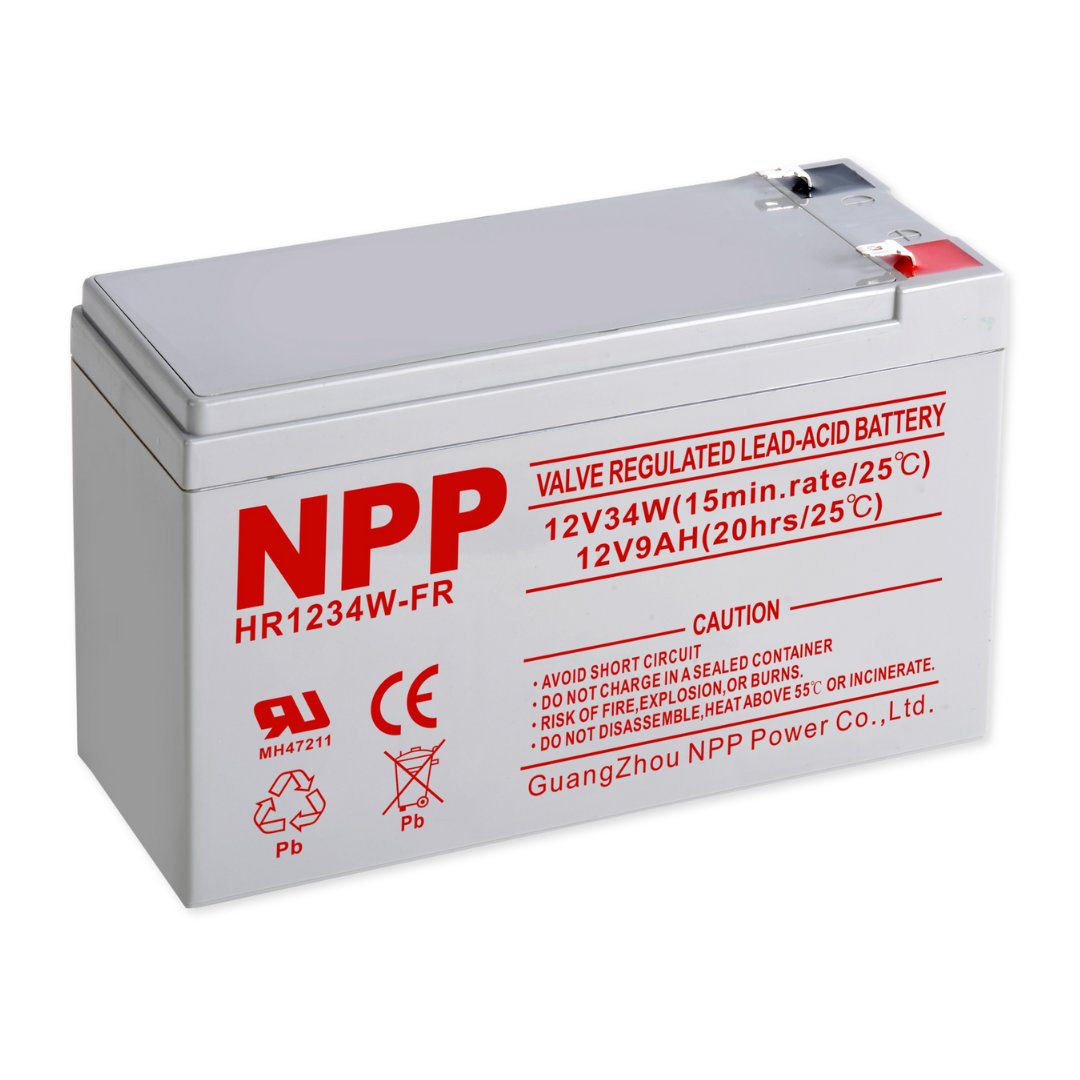 NPPower HR High Rate 12V 34WPC @ 15 Min Rate 1.300 SPG ABS-FR AGM VRLA Battery