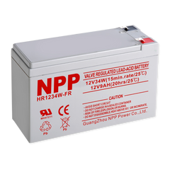 NPPower HR High Rate 12V 34WPC @ 15 Min Rate 1.300 SPG ABS-FR AGM VRLA Battery