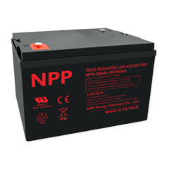 NPPower NP General Purpose Series 6V 200Ah @ 8 Hr Rate 1.300 SPG ABS-FR AGM VRLA Battery