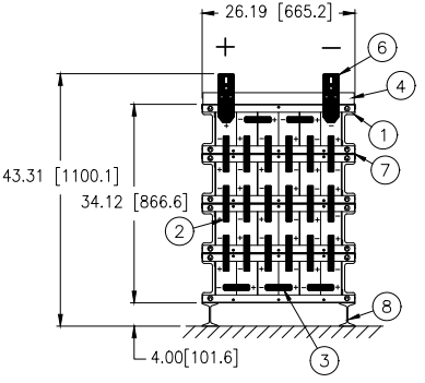 Stryten E-Series Absolyte AGP 90G09 48V 344 Ah @ 8 Hr Rate 1-Stack 6W x 4H PTL NTR FR Low Rate Battery System w/ Top Vertical Terminations
