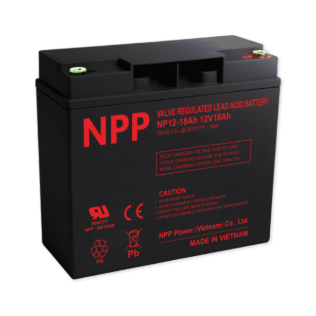 NPPower NP General Purpose Series 12V 18Ah @ 20 Hr Rate 1.300 SPG ABS-FR AGM VRLA Battery