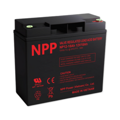 NPPower NP General Purpose Series 12V 18Ah @ 20 Hr Rate 1.300 SPG ABS-FR AGM VRLA Battery