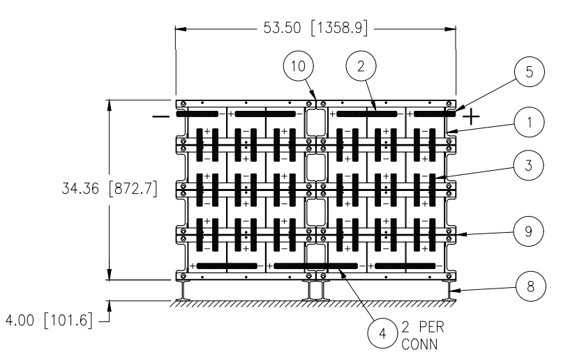 Stryten E-Series Absolyte AGP 100G19 48V 896 Ah @ 8 Hr Rate 2-Stack 3W x 4H PTR NTL FR Low Rate Battery System