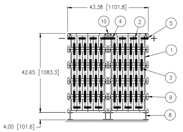 Stryten E-Series Absolyte AGP 50G07 120V 152 Ah @ 8 Hr Rate 2-Stack 6W x 5H PTR NTL Medium Rate Battery System
