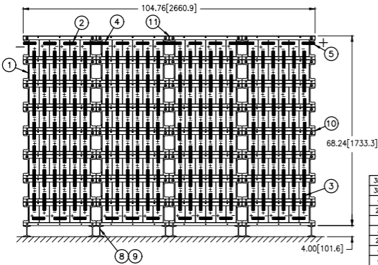 Stryten E-Series Absolyte AGP 50G09 384V 208 Ah @ 8 Hr Rate 4-Stack 12W x 8H PBR NTL FR High Rate Battery System