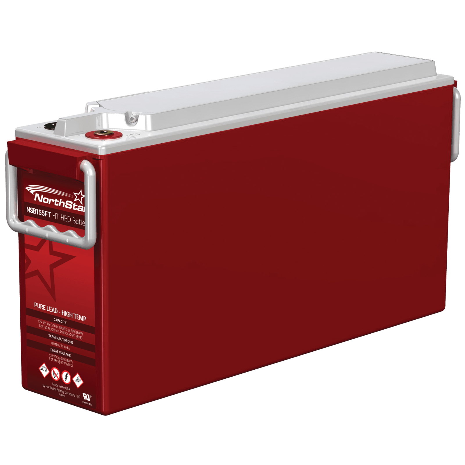 NorthStar NSB HT Red 12V 150Ah @ 8 Hr Rate 1.3 SPG ABS TPPL HighTemp VRLA Battery